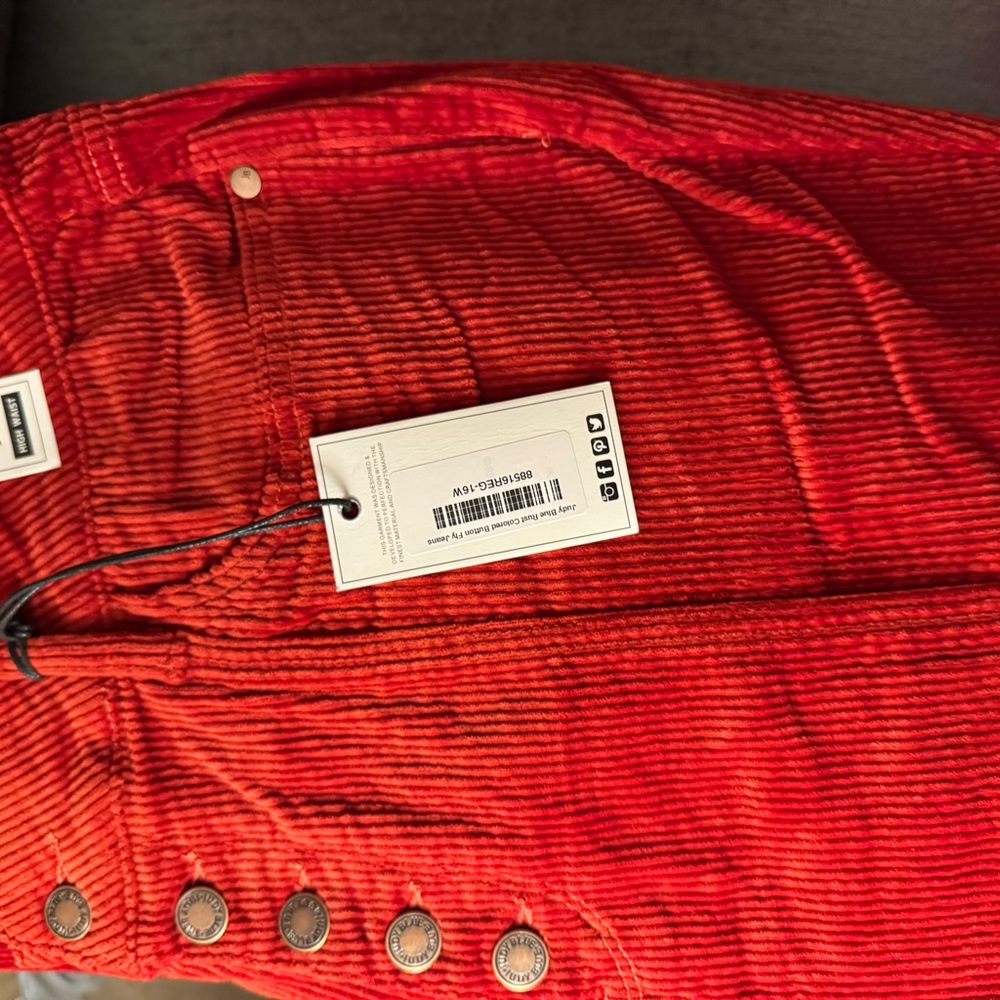 Judy Blue Vibrant Rust Straight Leg Corduroy Jeans